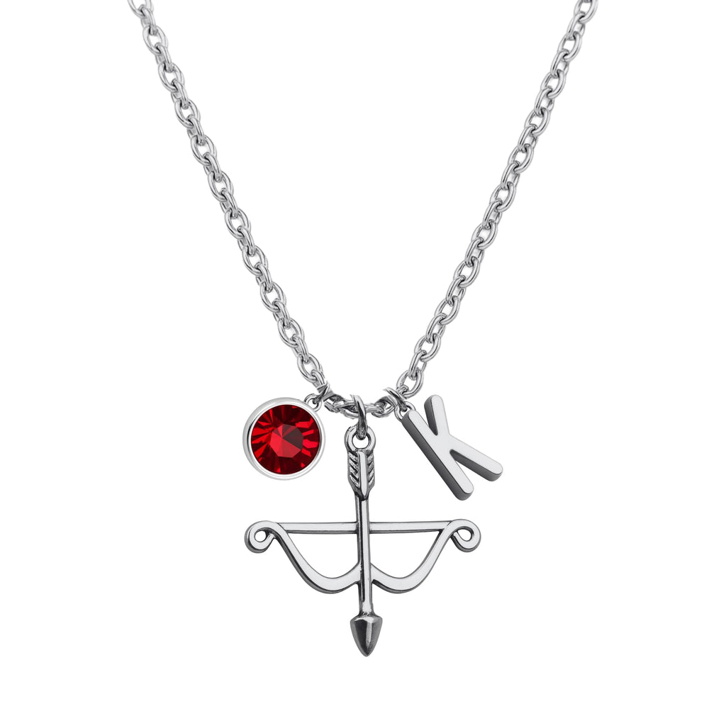 Personalized Archery Bow and Arrow Charm Necklace, Archery Jewelry, Gift for Women, Teens and Girls, Archer Gifts