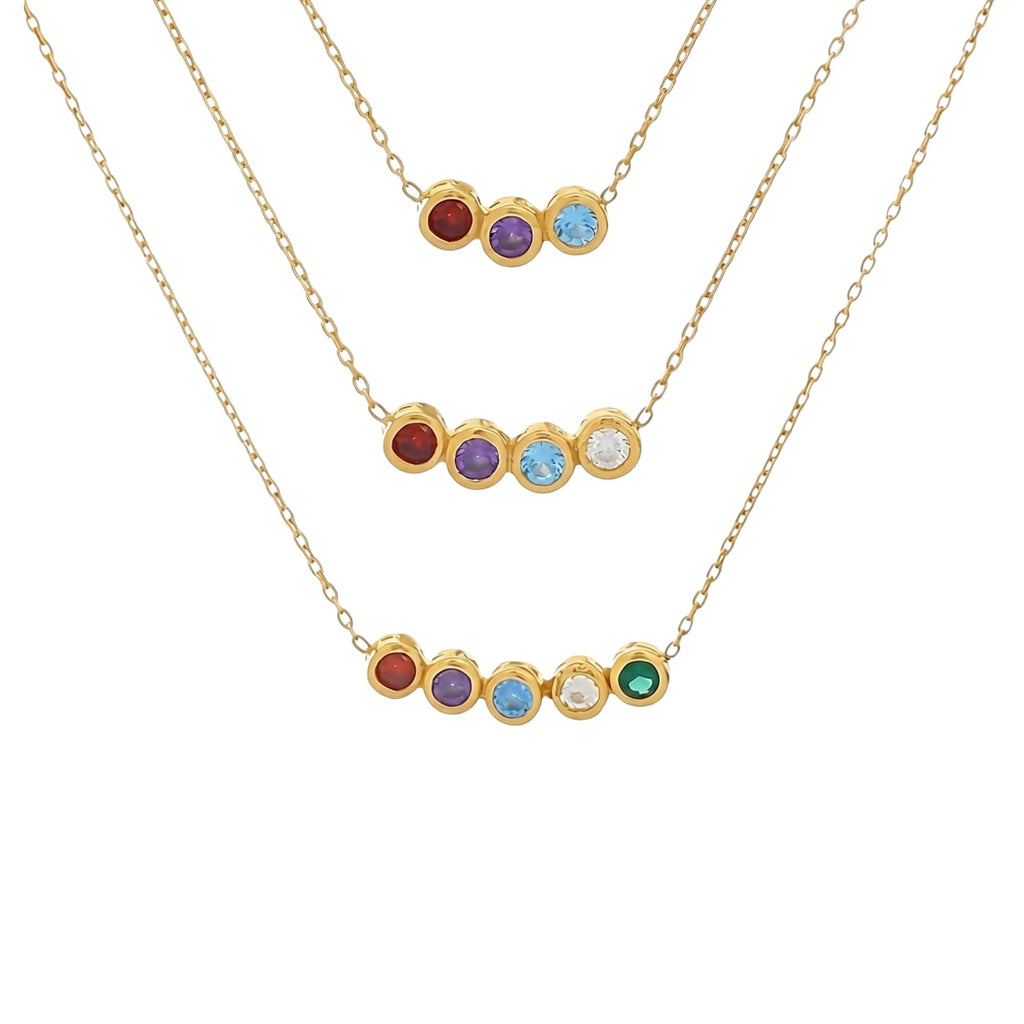 Family Birthstone Necklace For Women Custom Sterling Silver Pendant Jewelry Mom Grandma Necklace With Birthstone 14k Gold Plated Personalized Mother Gifts