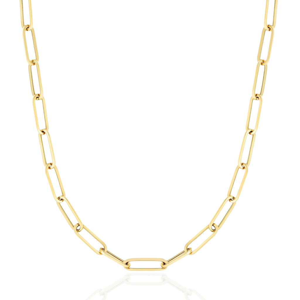 MignonandMignon Paperclip Necklace for Women, 16K Gold Plaetd Paperclip Chain Minimalist Jewelry Gifts for Her, Laynering Necklace Gift for Women -P-CHAIN
