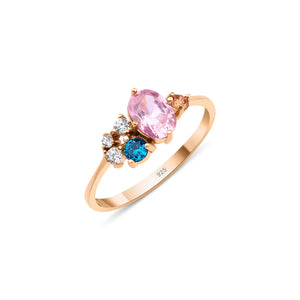 Sterling Silver Ring, 3 Selectable Birthstone Ring, Christmas Gift For Her, Mothers Day Gift, Customizable Ring, Handmade Jewelry, 14K Gold Ring