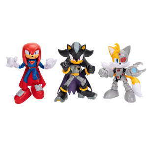DC X Sonic Collectable Action Figures Shadow as Batman, Tails as Cyborg, Knuckles as Superman Featuring Highly Articulation Figures with Dynamic Posing