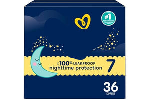 Pampers ZZZ Overnight Diapers, Size 7 (41+ lbs), 36 Count, Nighttime Protection Disposable Baby Diaper, Night Time Leak and Skin Protection