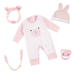 BABESIDE 2 PCS Reborn Baby Doll Clothes with Hat for 17-22 Inch Dolls, Bunny Baby Dolls Outfit Accessories Set BabyClothing,Girls