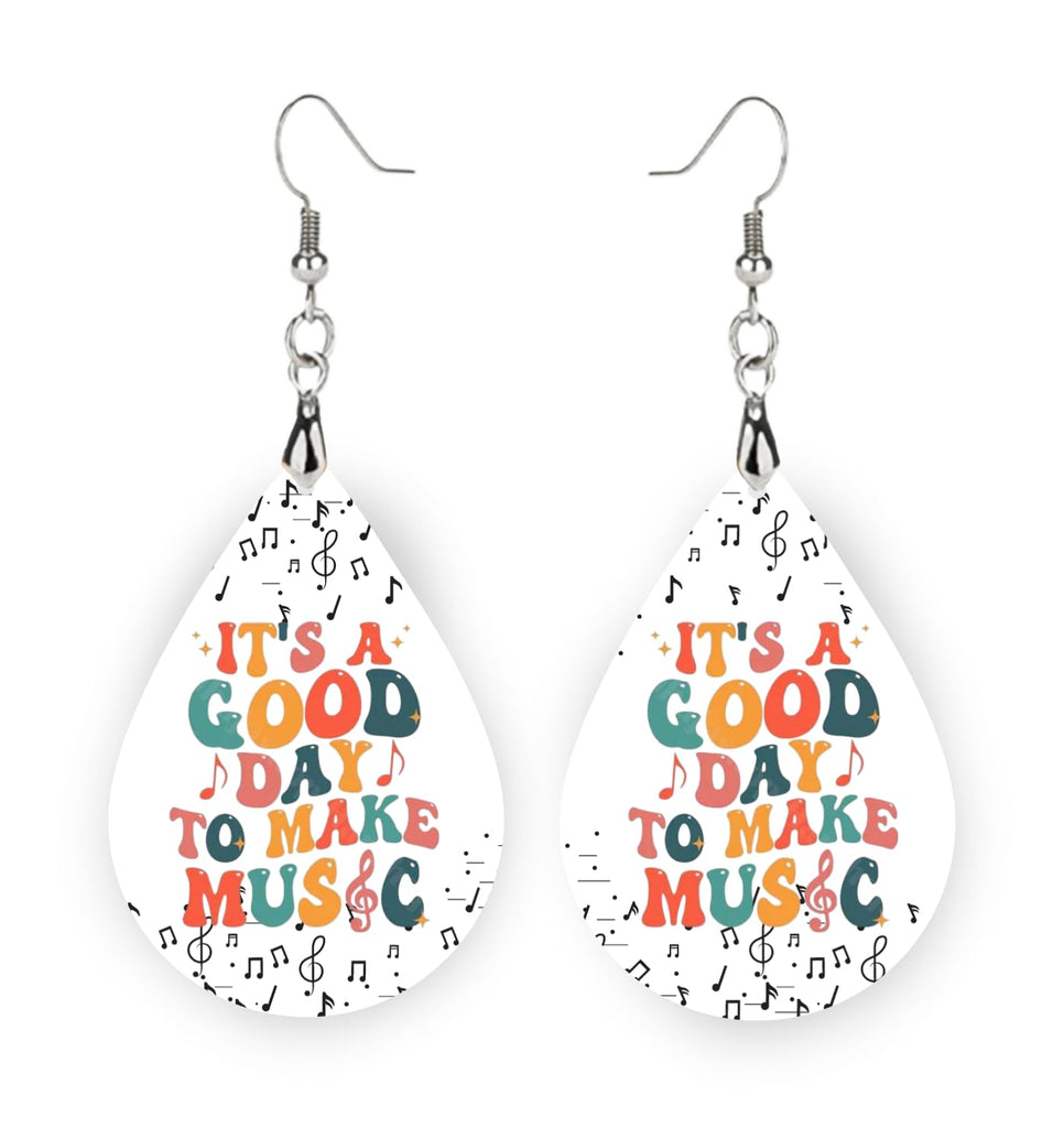 Music Teacher Earrings, Music Teacher Gift, Christmas Gift for Music Teachers, It's a Good Day to Make Music