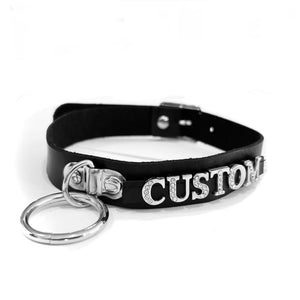 NaughtyBrit Custom o ring word/name letter choker collar. Custom Personalized Word Choker Collar. Custom Text Choker – Express Yourself