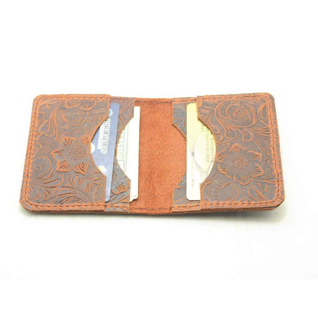 Personalized handmade Minimalist Bifold Wallet, Men's Minimalist Card Holder Distressed Leather Wallet