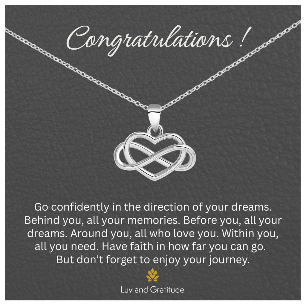 Luv and Gratitude Graduation Gift Necklace, Sterling Silver Necklace For Graduate, College Graduation Gift, High School Graduation Gift, Convocation Gift