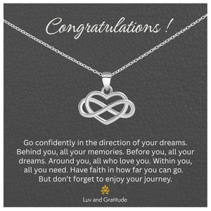 Luv and Gratitude Graduation Gift Necklace, Sterling Silver Necklace For Graduate, College Graduation Gift, High School Graduation Gift, Convocation Gift