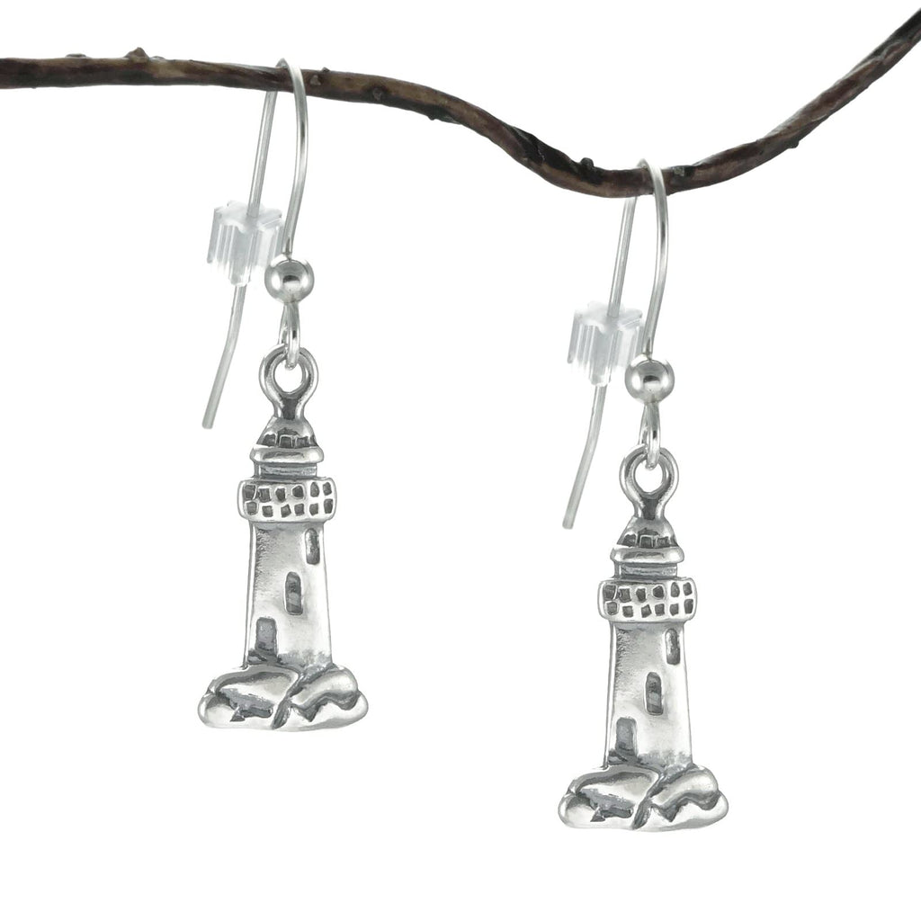 Small Sterling Silver Lighthouse Earrings