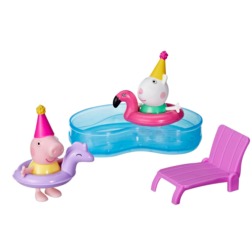 Peppa Pig Peppa’s Pool Party Playset with 2 Figures and 4 Accessories, Preschool Toys, Kids Gifts, Ages 3+