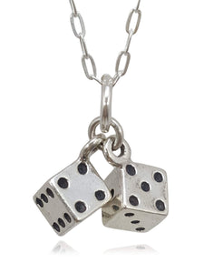 EnCharmed Sterling Silver Lucky Dice 3D Charm Necklace, 18"