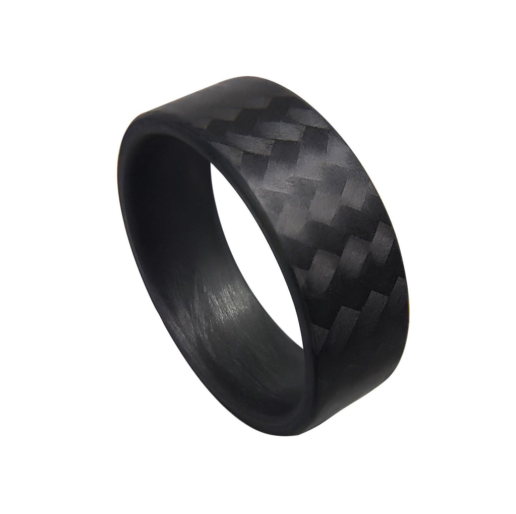 Carbon Fiber Twill Mens Wedding Ring - Matte Finish - Durable - Scratch Resistant - Waterproof - Made in USA - Sizes 4-16 - Custom Band Widths