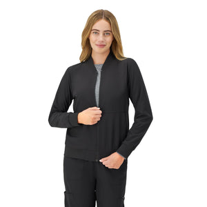 Hanes Women's Scrubs Jacket, Zip-Up Healthcare Scrub Jackets for Women, Moisture Wicking