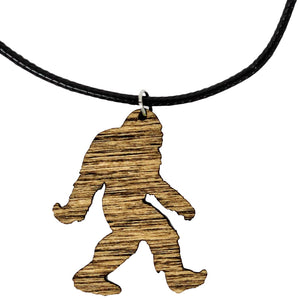 Sasquatch Necklace | Handmade Bigfoot Wood Pendant Necklace