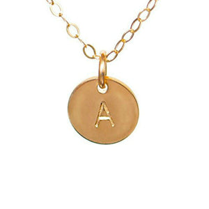 EFYTAL Initial Necklaces for Women, Tiny 14k Gold Filled Custom Initial Necklace on Dainty Disc, Personalized Jewelry Gifts for Her