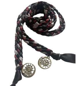 Black, Burgundy, Silver Handfasting Cord with Sun and Moon- Braided Together- Ceremony- Rope- Cord- Wedding