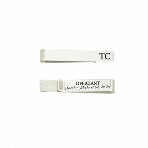 SM Design Personalized Officiant Tie Clip - Stainless Steel - 1/4 x 1 7/8" - Engraved - Handmade in USA