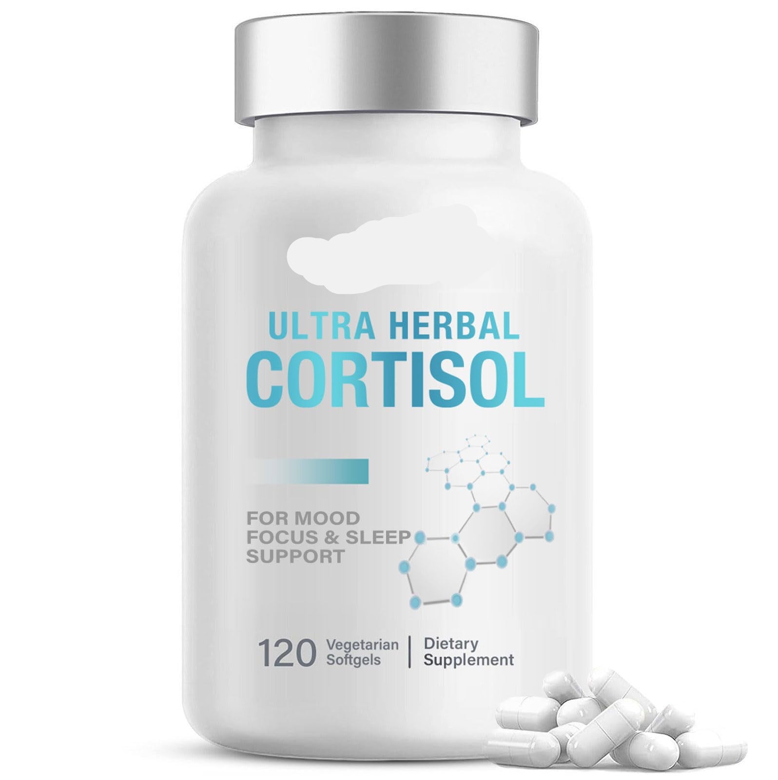 Supplement bottle labeled 'Ultra Herbal Cortisol' on a white background