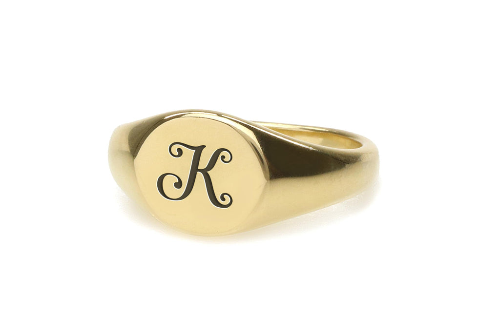 Vintage Letter Signet Ring - 14k Gold Personalized Jewelry - Cute Women’s Ring - Gift For Her