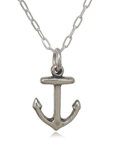 EnCharmed Sterling Silver Tiny Anchor - Hope and Safety - Nautical and Marine Themed Charm Necklace, 18"