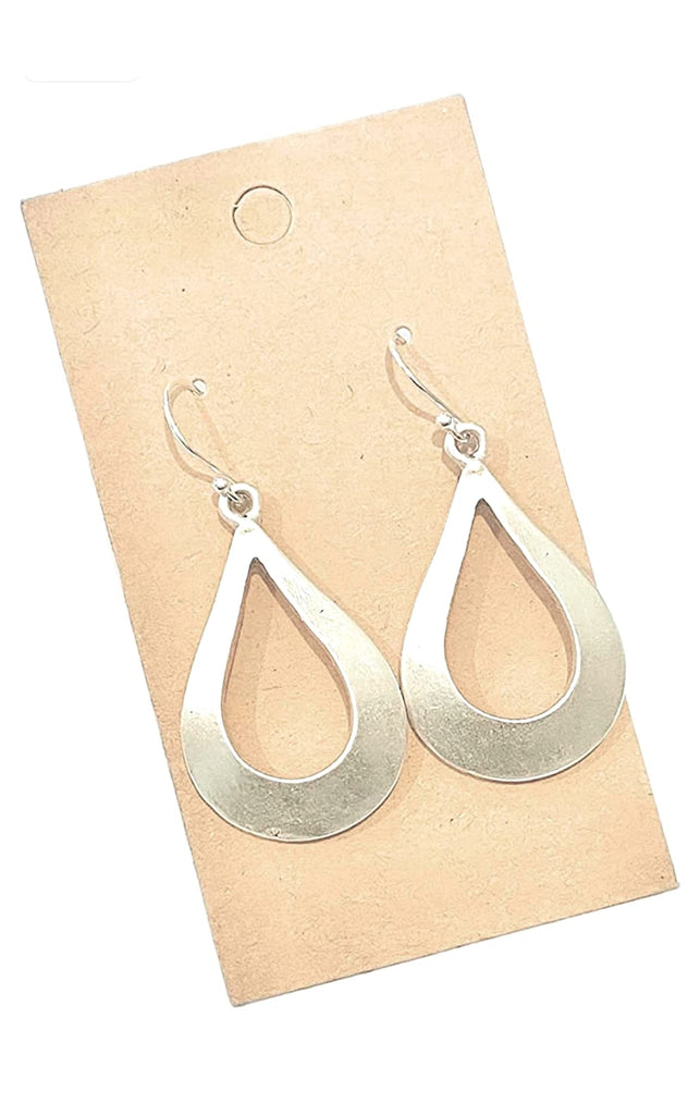 Distressed Silver Teardrops on Sterling Silver Earrings