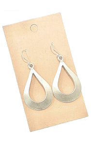 Distressed Silver Teardrops on Sterling Silver Earrings