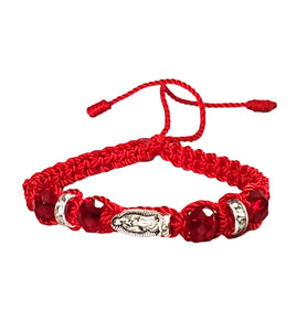 Virgin Mary Medal Adjustable Red String Bracelet Virgen la Milagrosa, virgen de guadalupe bracelet Jewelry virgen de guadalupe catholic our lady virgencita (Red)