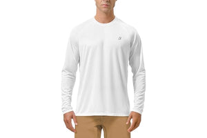 Roadbox Mens UPF 50+ UV Sun Protection Shirts Outdoor Long Sleeve SPF Rash Guard for Fishing Hiking Swimming Running