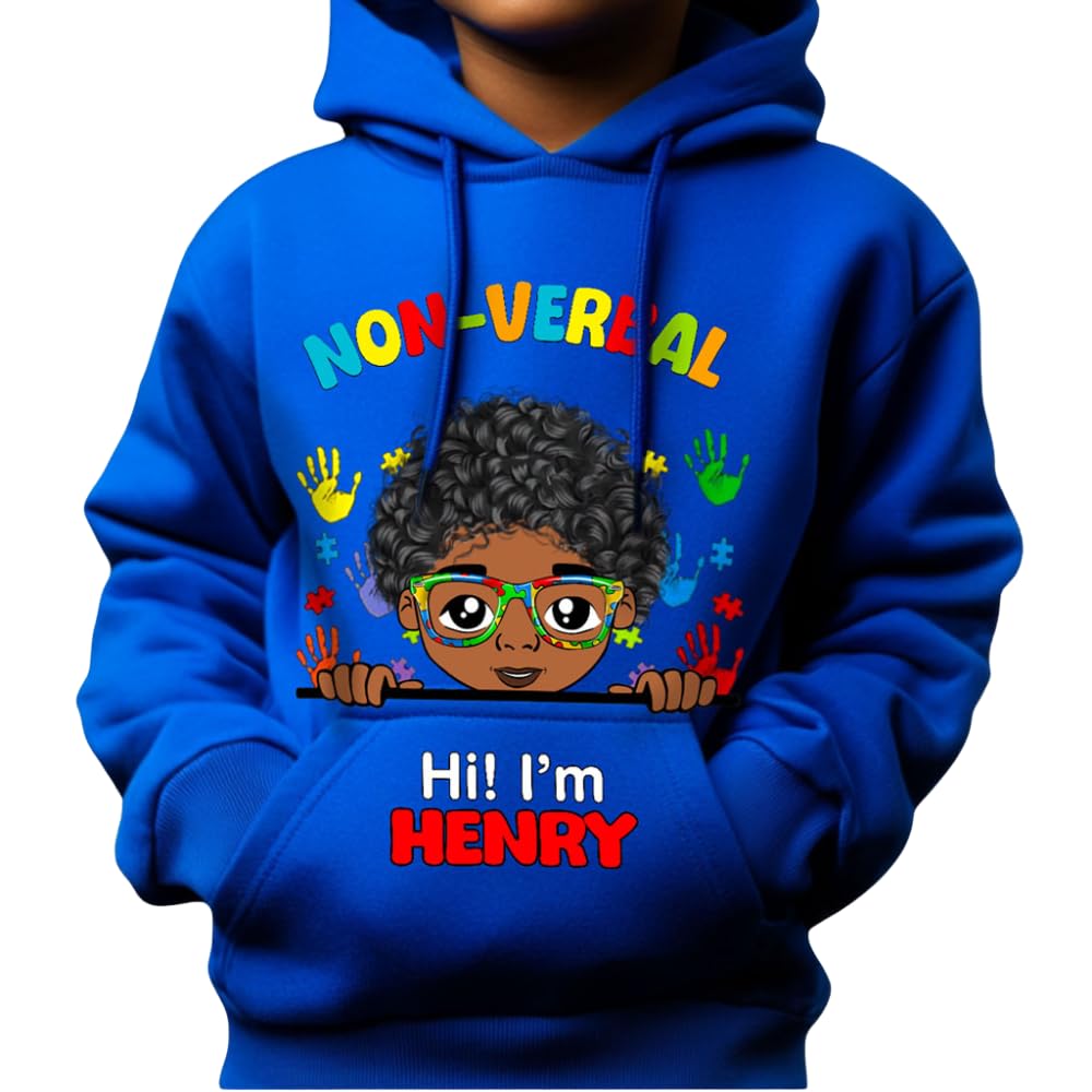 Personalized Autism Hoodie for Kids. Hoodie for Autistic Boys, Autistic Children, Autistic Girls, Autistic Boys Blue