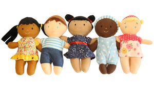 Diversity Buddies - Multicultural Plush Dolls Set, Diversity Toys for Kids - Daycare & Home, 8" - 5 Pcs