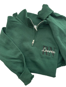 Personalized Nurse Quarter Zip Sweatshirt, Custom Embroidered RN for Registered Nurse. RN Sweatshirts for Women