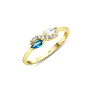 Double Marquise Cut Birthstone Ring, Minimalist Birthstone, Mother Grandma Family Ring, Gold Silver Custom Ring, Personalized Gift, Mothers Day Gift