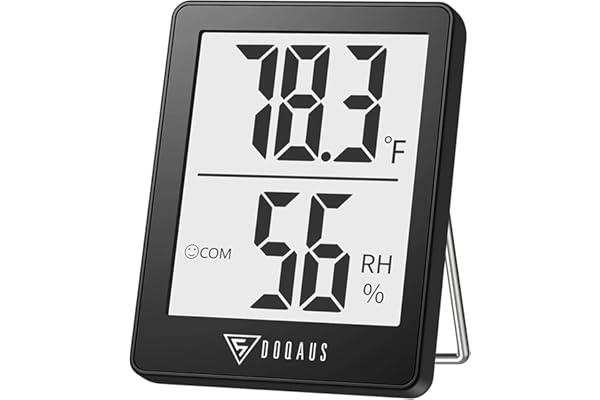 DOQAUS Digital Hygrometer Indoor Thermometer Humidity Meter Room Thermometer with 5s Fast Refresh Accurate Temperature Humidity Monitor for Home, Bedroom, Baby Room, Office, Greenhouse, Cellar (Black)