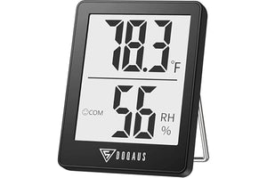 DOQAUS Digital Hygrometer Indoor Thermometer Humidity Meter Room Thermometer with 5s Fast Refresh Accurate Temperature Humidity Monitor for Home, Bedroom, Baby Room, Office, Greenhouse, Cellar (Black)