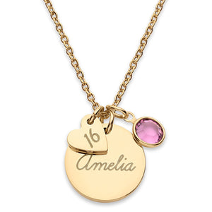Custom Birthday Gift for 10 13 16 Year Old Girl Jewelry, 11th 12th 13th 14th 15th 16th 18th Birthday Name Necklace for Granddaughter, Daughter from Mom, Sweet Sixteen, Teen Graduation, Mother's Day