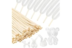 100Pcs clear 260 Balloons Clear Long Skinny Latex Balloon for Animal Ballons, Premium Quality Balloons for Beginners Baloons Making Kid's Carnivals Party Decoartion