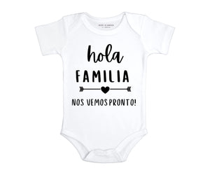 Nene Glamour Hola Familia Nos Vemos Pronto Pregnancy Announcement Outfit – Gift for Expecting Families