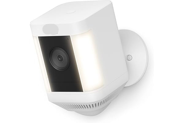 Ring Spotlight Cam Plus, Battery | Home or business security with HD video, Two-Way Talk, Color Night Vision, and Security Siren (2022 release) - White