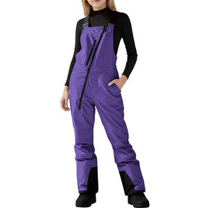 nhApmj Kids Ski Pants Girls Snow Bibs Waterproof Insulated Ski Pants Kids Adjustable Strap Snowboard Overalls Multi Pockets Winter Snowsuit