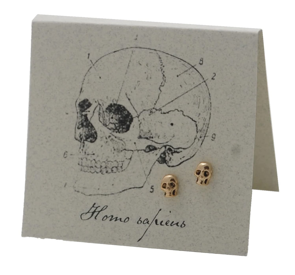 Petite Skull Studs - 14k gold over sterling silver