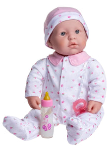 JC Toys 20-inch La Baby Soft Body Doll | Washable | Gift Set includes Magic Milk Bottle & Pacifier | Removable Pink Outfit | Perfect for Toddlers and Kids Ages 2+