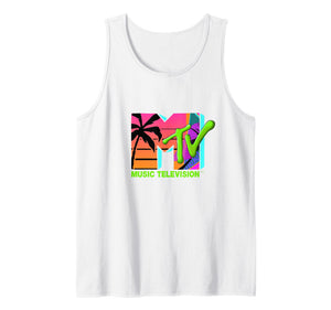 The Official MTV Logo with Retro Palms in Paradise Tank Top