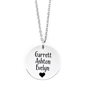 Avery Disc Necklace Gift for Mom Personalized Disc Necklace Kid's Names Necklace Kids Names Mom Jewelry Personalized Necklace for Mom Gift Mother's Day Gift