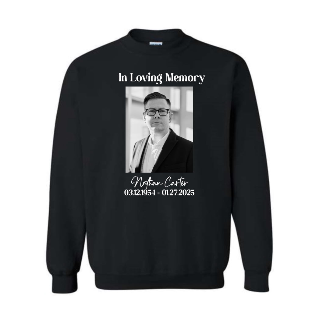 In Loving Memory Shirt, Custom Memorial Tee with Photo, Personalized Remembrance Sweatshirt, RIP Tribute Hoodie, Funeral Memorial Gift, Rest In Peace Shirt, Bereavement Keepsake Multi Color