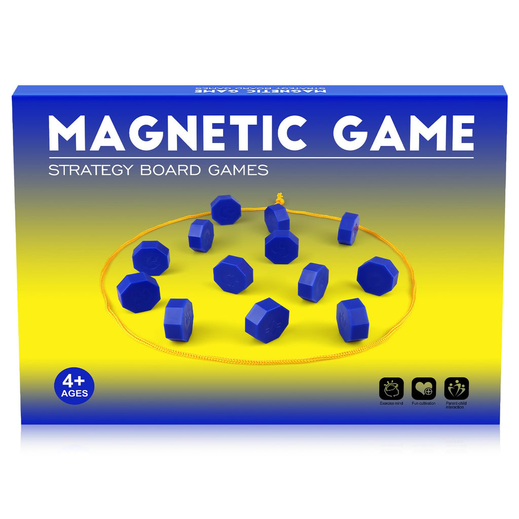 Magnetic Chess Game with Full-Size Stones, Magnet Game with String, for Family & Party & Travel & Camping, Puzzle Strategy Games, 2 Player Games for Kids & Adults