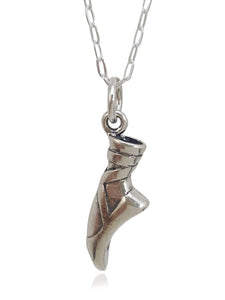 EnCharmed Sterling Silver Pointe Shoe Ballerina Dance Slipper 3D Charm Necklace, 18"