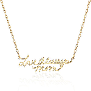 CAITLYNMINIMALIST 18K Gold Sterling Silver Rose Gold Custom Actual Handwriting Personalized Signature Charm Necklace Memorial Keepsake Gift for Mom Grandma Wife