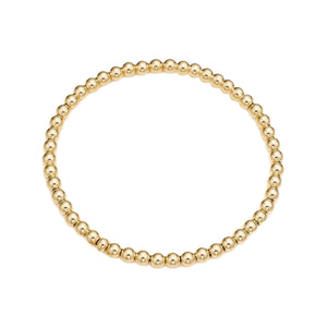 14K Gold Filled Seamless Beaded Ball Bracelet, 3mm, Stacking Stretch Bracelet, Layering Jewelry, 6.5”