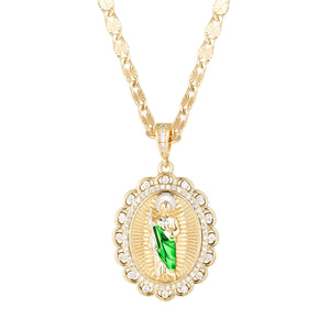 san judas tadeo diamond 14k gold plated san judas tadeo 20 inch necklace.
