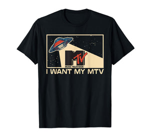 Mademark x MTV - MTV in Space UFO beam I want my MTV Alien Vintage MTV Fans T-Shirt